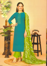 Ambarlyn Roman Silk Salwar Kameez | Embroidered Sequins Work | Ethnic Printed Silk Dupatta